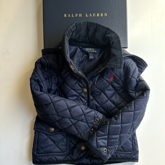 BRAND NEW Ralph Lauren 2T Baby Boy Corduroy-Trim Barn Jacket With Removable Hood - Picture 11 of 11
